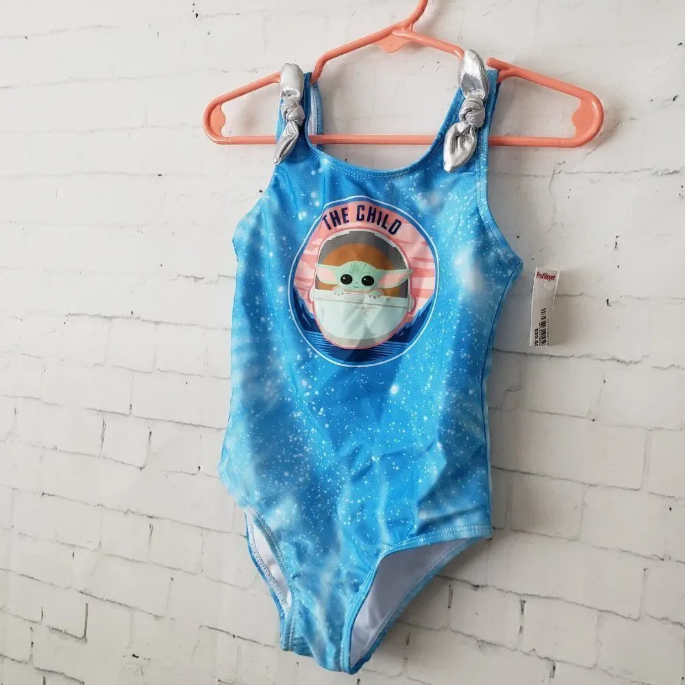 Disney Star Wars Yoda The Child One-Piece Swim Suit Size Toddler 2T Girls NEW